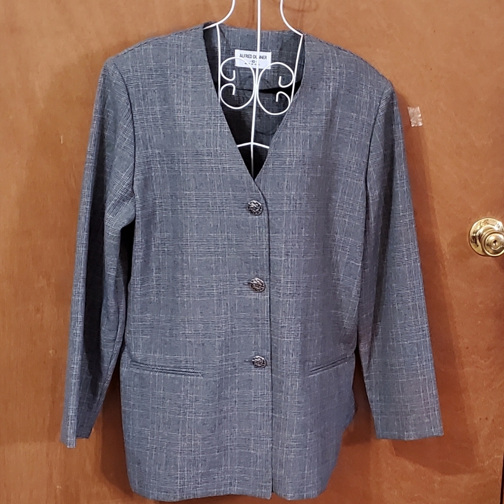 Alfred Dunner 10/12 Gray Glen Plaid 3 Piece Suit